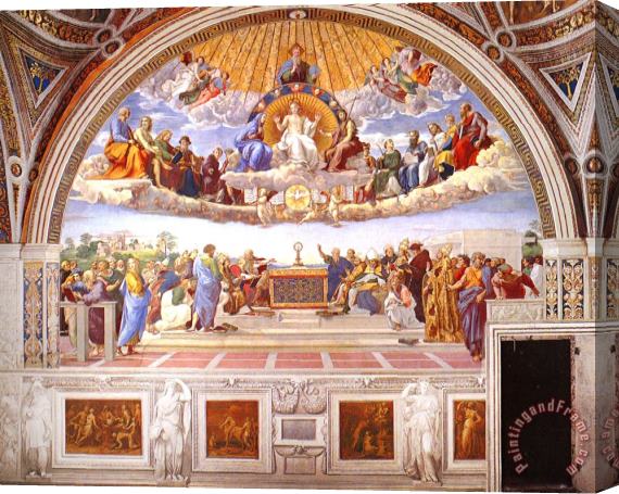 Raphael Disputation of The Holy Sacrament (la Disputa) [detail 1a] Stretched Canvas Painting / Canvas Art
